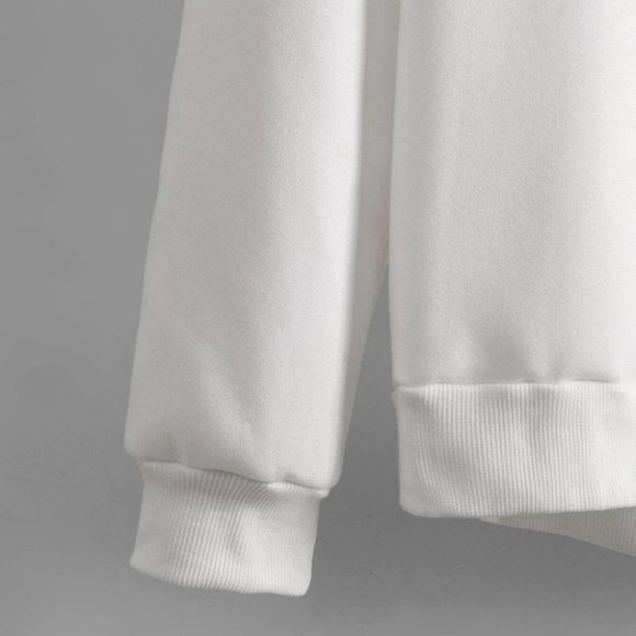 White Mens Hooded Sweater - Picture 5 of 7